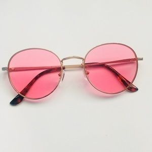 Pink Oval Hippie Sunglasses